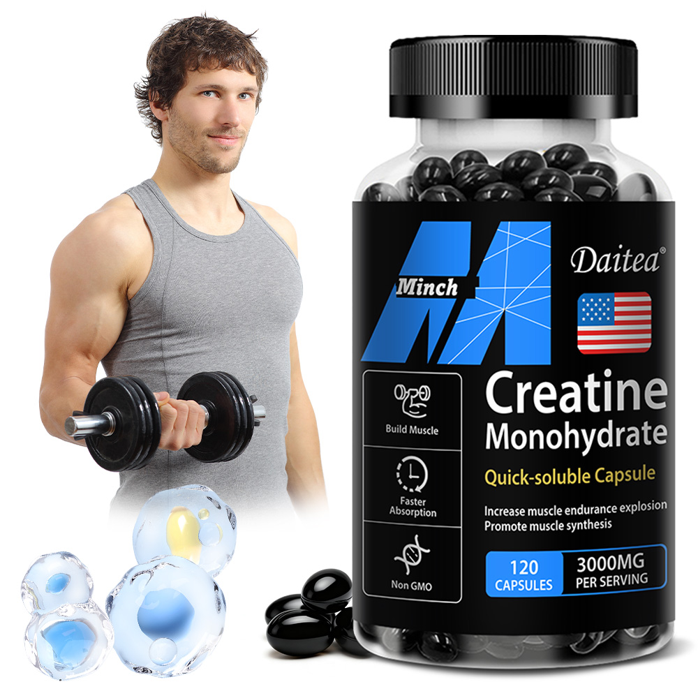 Creatine Monohydrate Powder - แคปซูลครีเอทีน โมโนไฮเดรตเพื่อเพิ่มมวลกล้ามเนื้อ ความแข็งแรง และการปรับปรุงประสิทธิภาพการออกกำลังกาย การฟื้นฟูหลังออกกำลังกาย และเพิ่มมวลกล้ามเนื้อ
