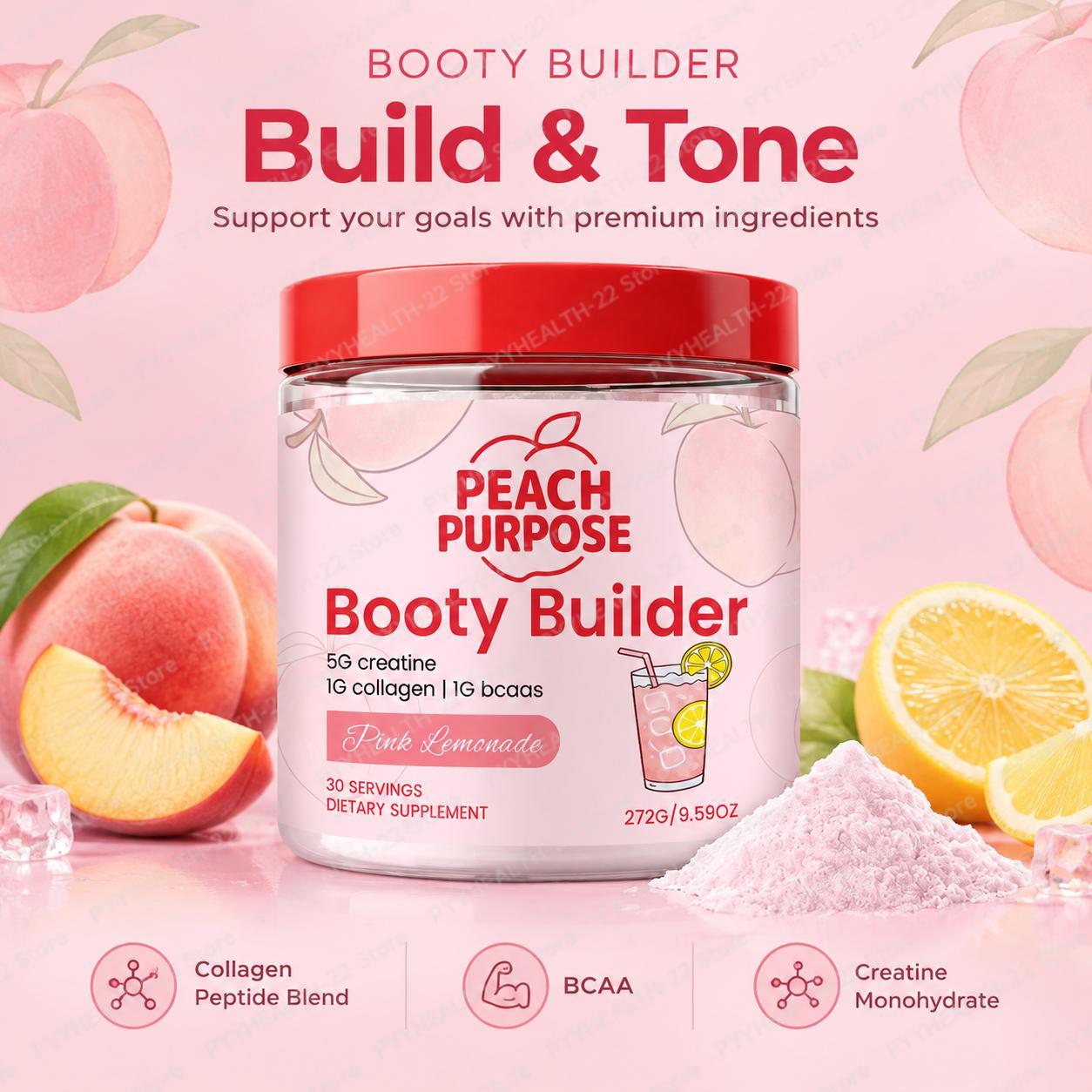 Creatine Monohydrate Powder - พีช เพอร์พุส บูทตี้ บิลเดอร์ พาวเดอร์ รสพิงค์เลมอนเนด