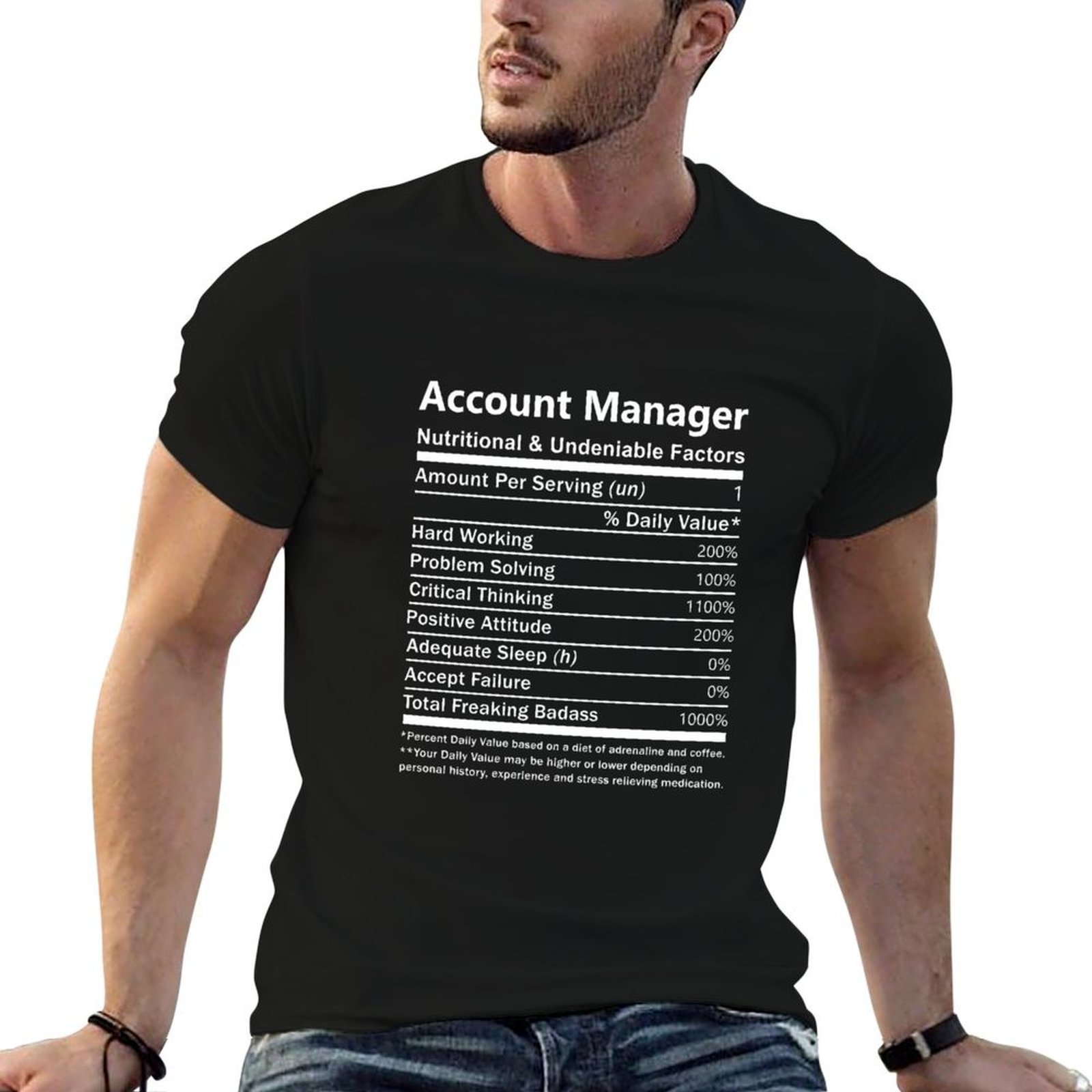 Nutrition Workout - เสื้อยืด Account Manager - ของขวัญที่แสดงถึงคุณค่าทางโภชนาการและปัจจัยที่ไม่อาจปฏิเสธ เสื้อยืดแฟชั่น