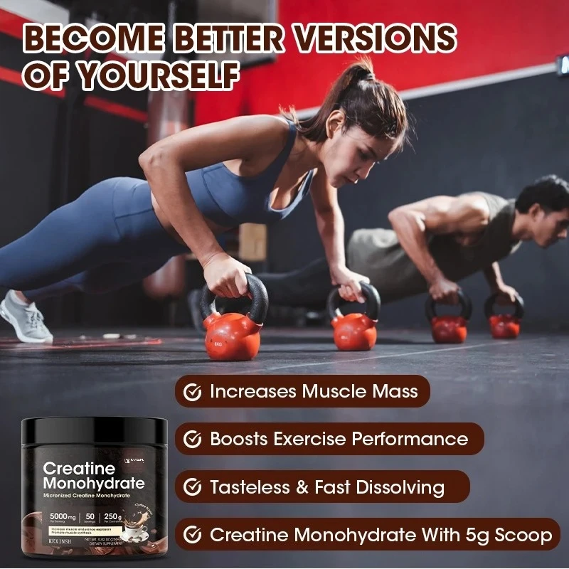 Creatine Monohydrate Powder - ผงครีเอทีนเคซินช์ ครีเอทีนเสริมสร้างกล้ามเนื้อสำหรับผู้ชายและผู้หญิง หลังออกกำลังกาย เพิ่มความแข็งแรง เสริมสร้างกล้ามเนื้อ-รสกาแฟ