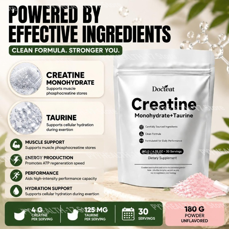 ด็อกทีท ครีเอทีน โมโนไฮเดรต+ทอ - Creatine Monohydrate Powder บทวิจารณ์และราคา