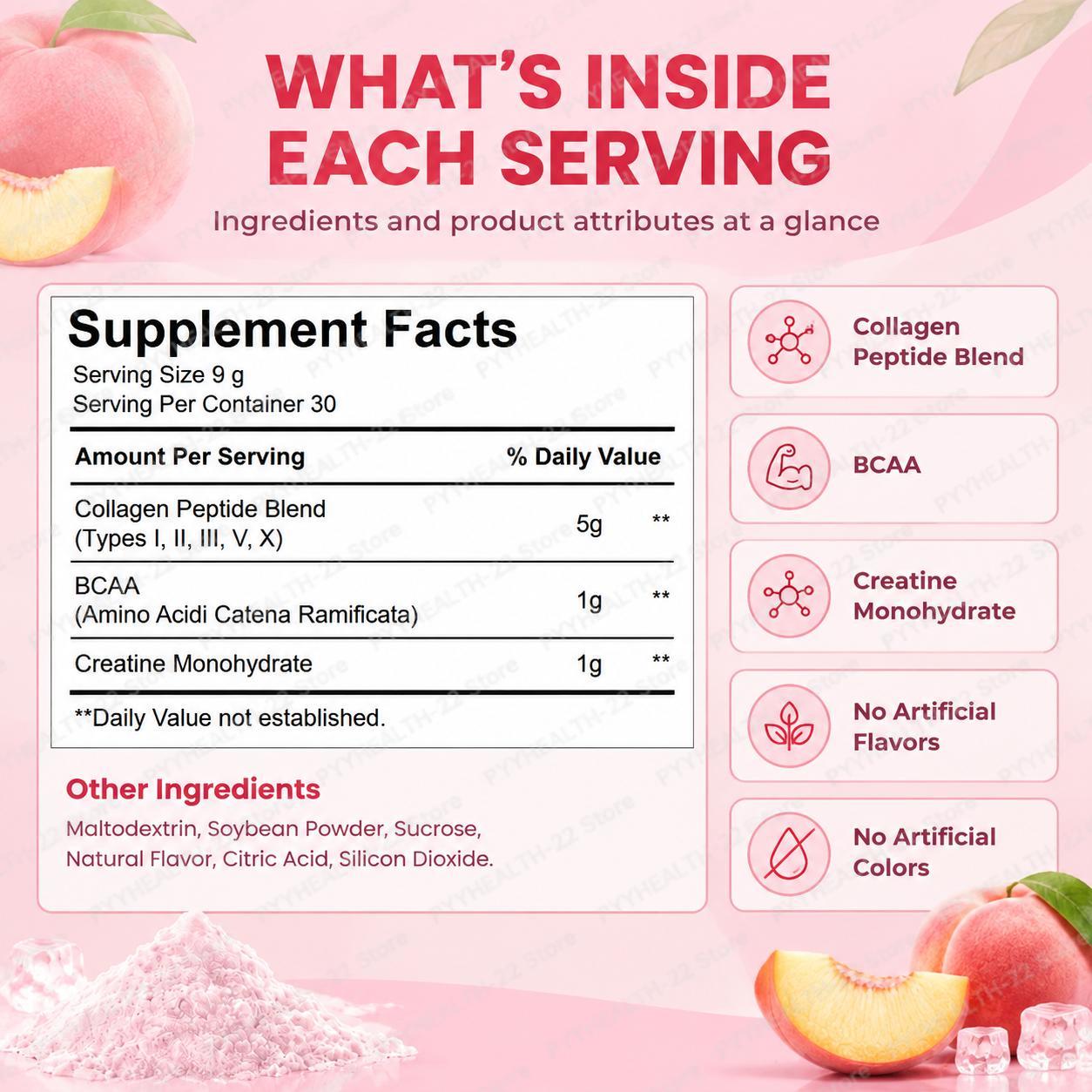 พีช เพอร์พุส บูทตี้ บิลเดอร์ พ - Creatine Monohydrate Powder บทวิจารณ์และราคา